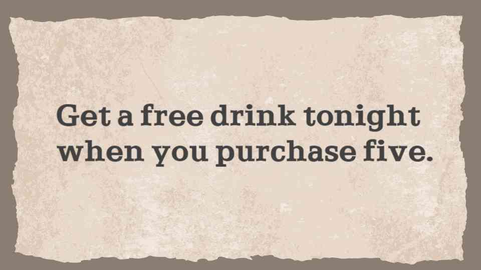 Drink Promotion Offer Board