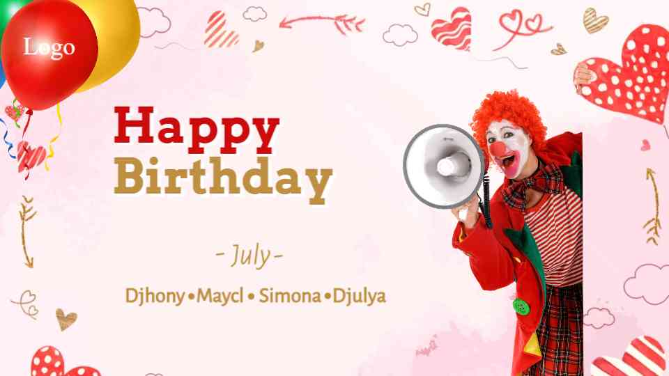 Fun Clown Birthday Celebration Template