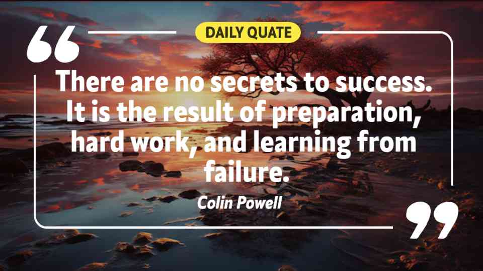 Success Through Hard Work Quote Template