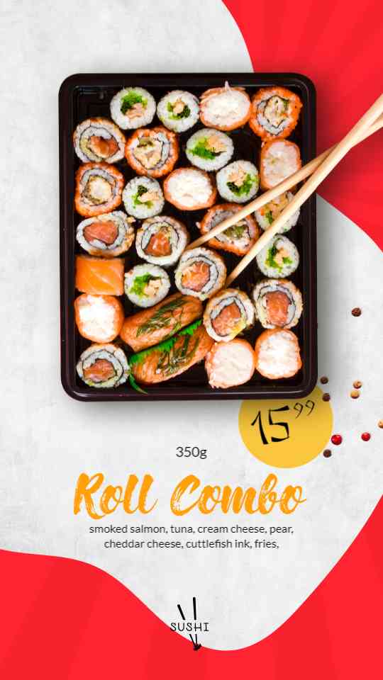 Fresh Sushi Roll Menu Display | AIScreen
