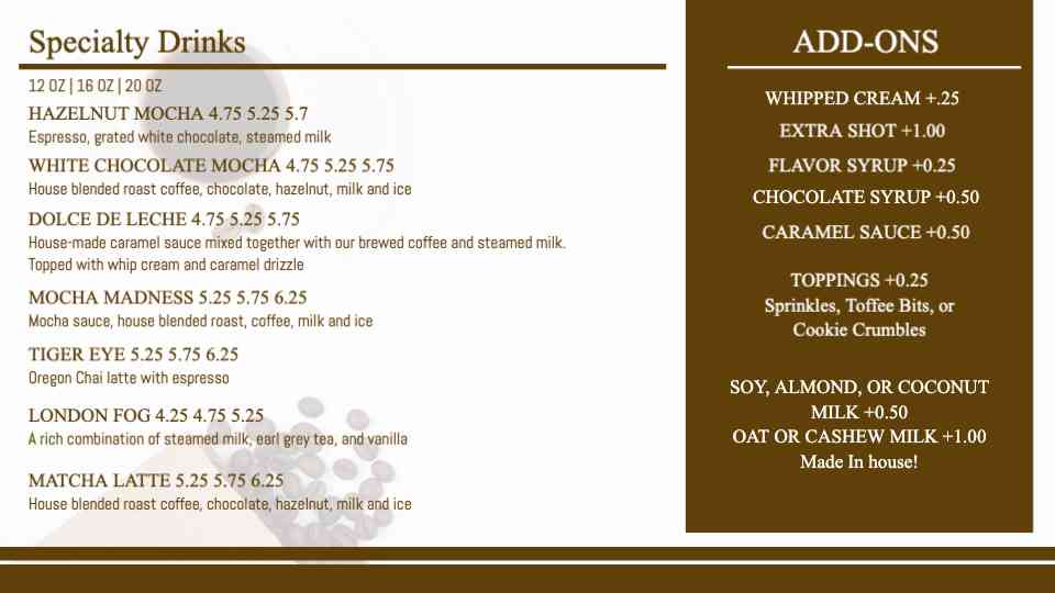 Modern Menu Boards- Coffee Shop Edition