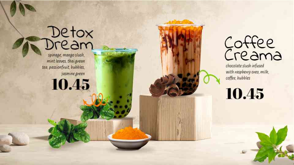Elegant Boba & Refreshers Display