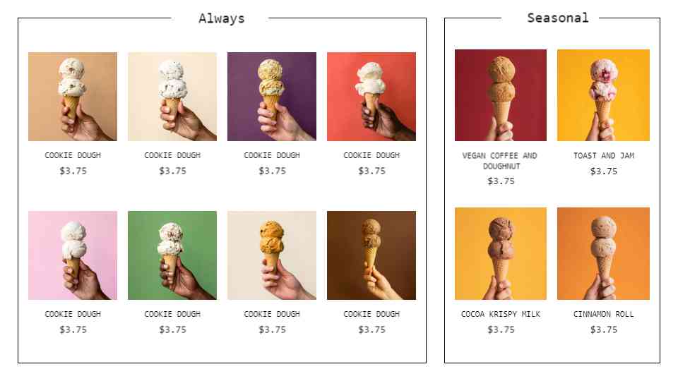 Scoops & Swirls: Classic & Seasonal Ice Cream Menu