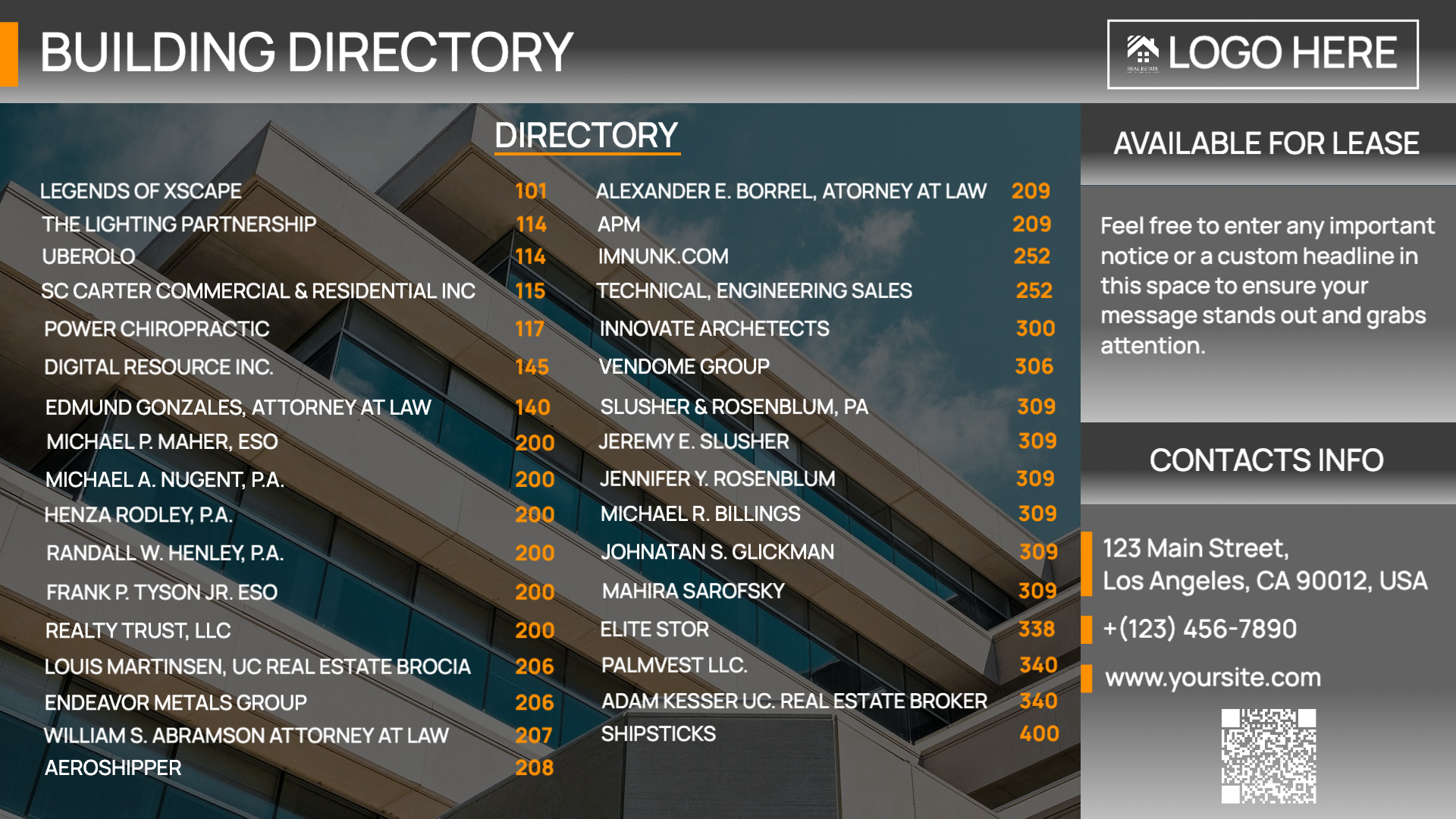 Building & Construction Services Directory Display