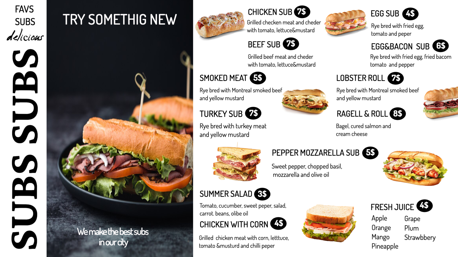 Crave-Worthy Subs & Fresh Meals Menu