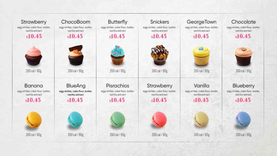 Artisan Cupcake & Macaron Menu Display