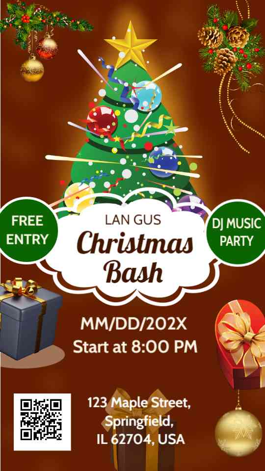 Editable Christmas Bash Party Flyer Template