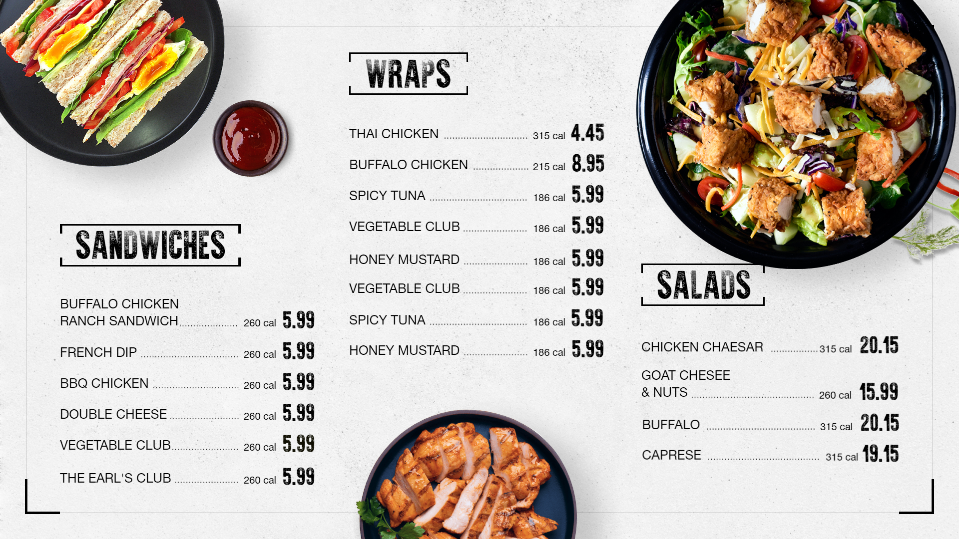 Signature Sandwiches & Wraps Menu