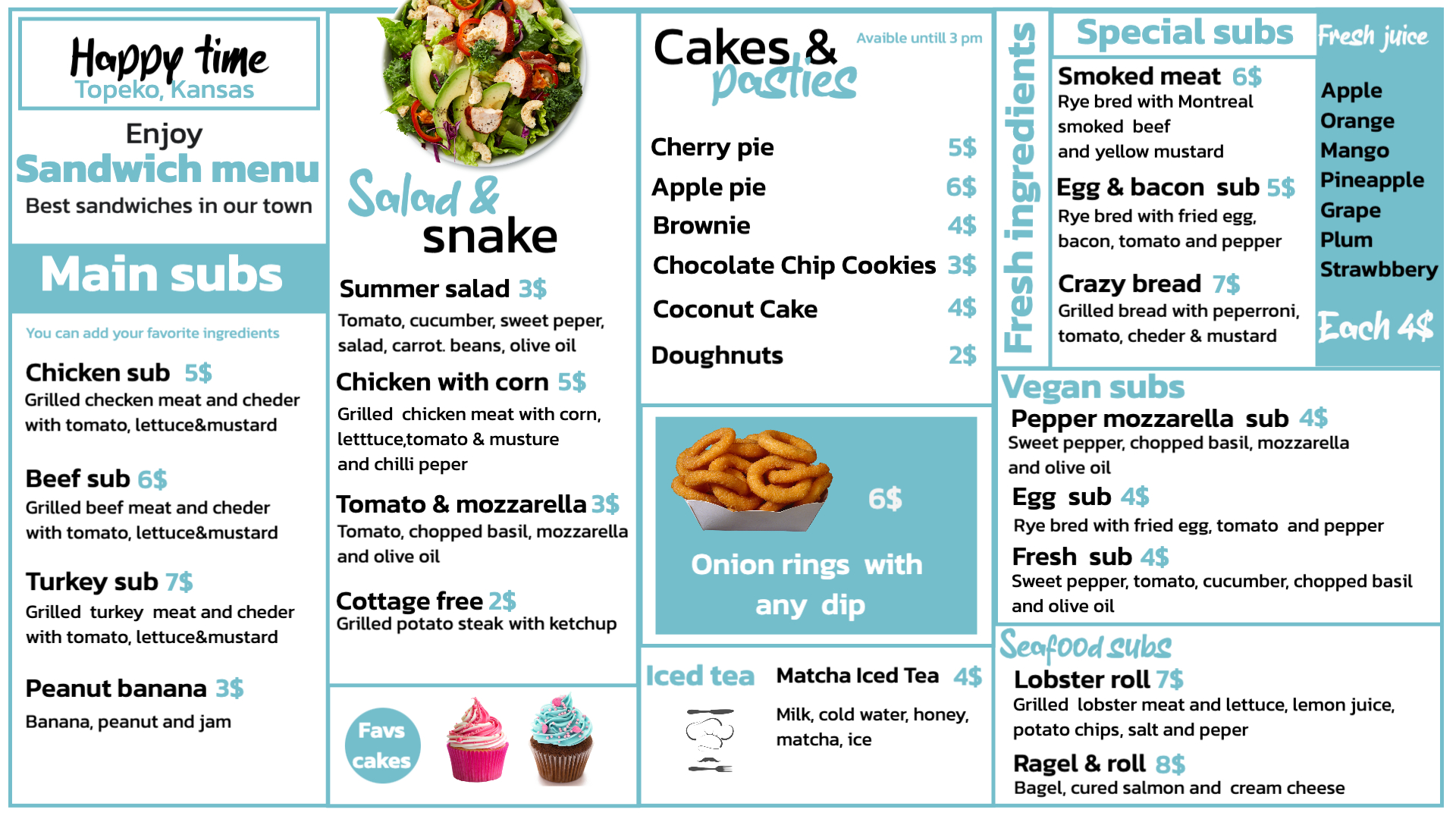 Flavorful Subs & Sweet Treats Menu