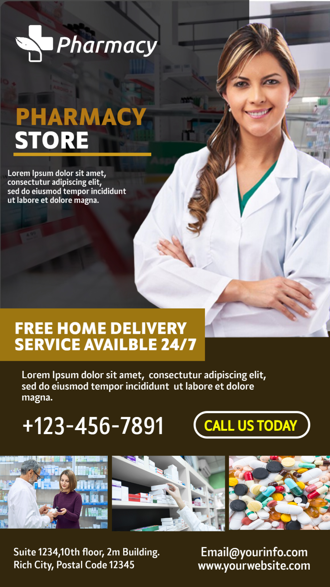 Drugstore Digital Flyer Template – Best Medication Deals Design