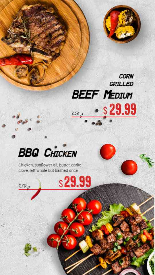 Gourmet Grill & Smokehouse Menu | AIScreen