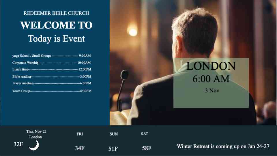 Today’s Worship Schedule