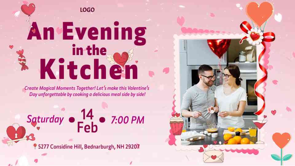 Editable Valentine’s Day Cooking Class Invitation