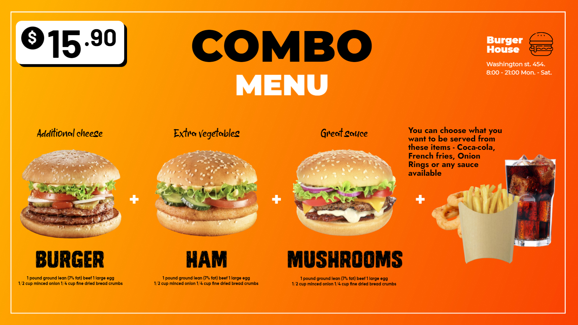 Burger Combo Meal Flyer Templates