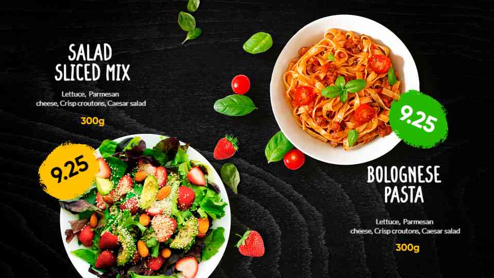 Fresh Salad & Pasta Combo Display