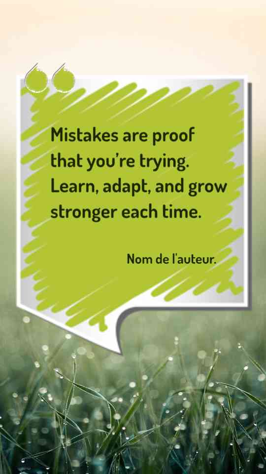 Growth Through Mistakes Quote Template