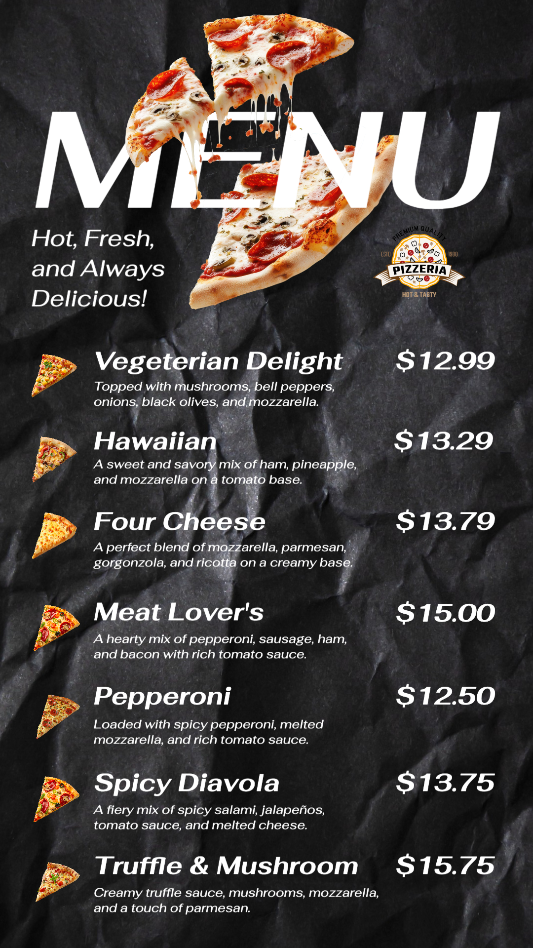 Smart Pizza Menu