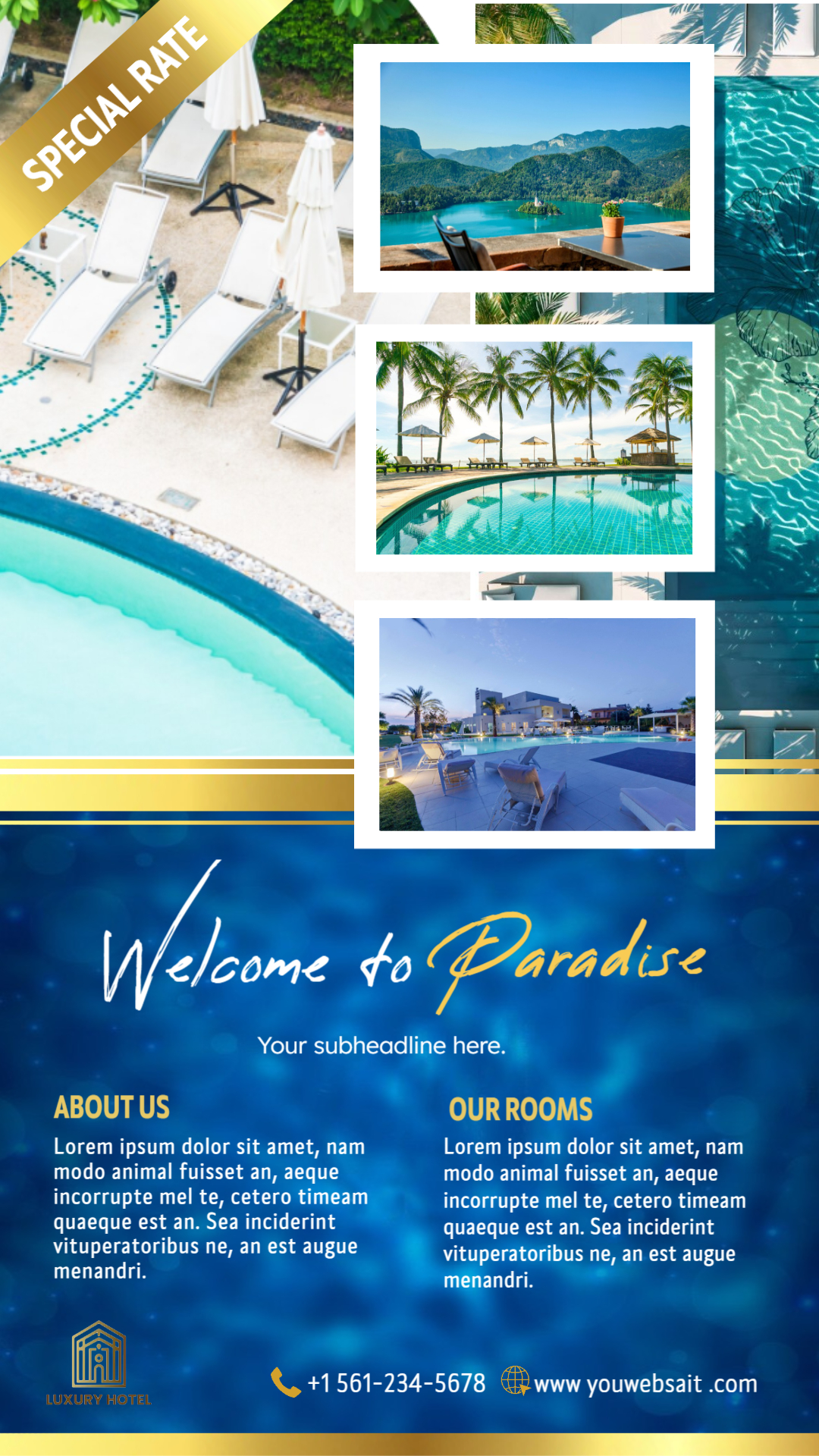 Boutique Hotel Lobby Template – Personalized Welcome Message