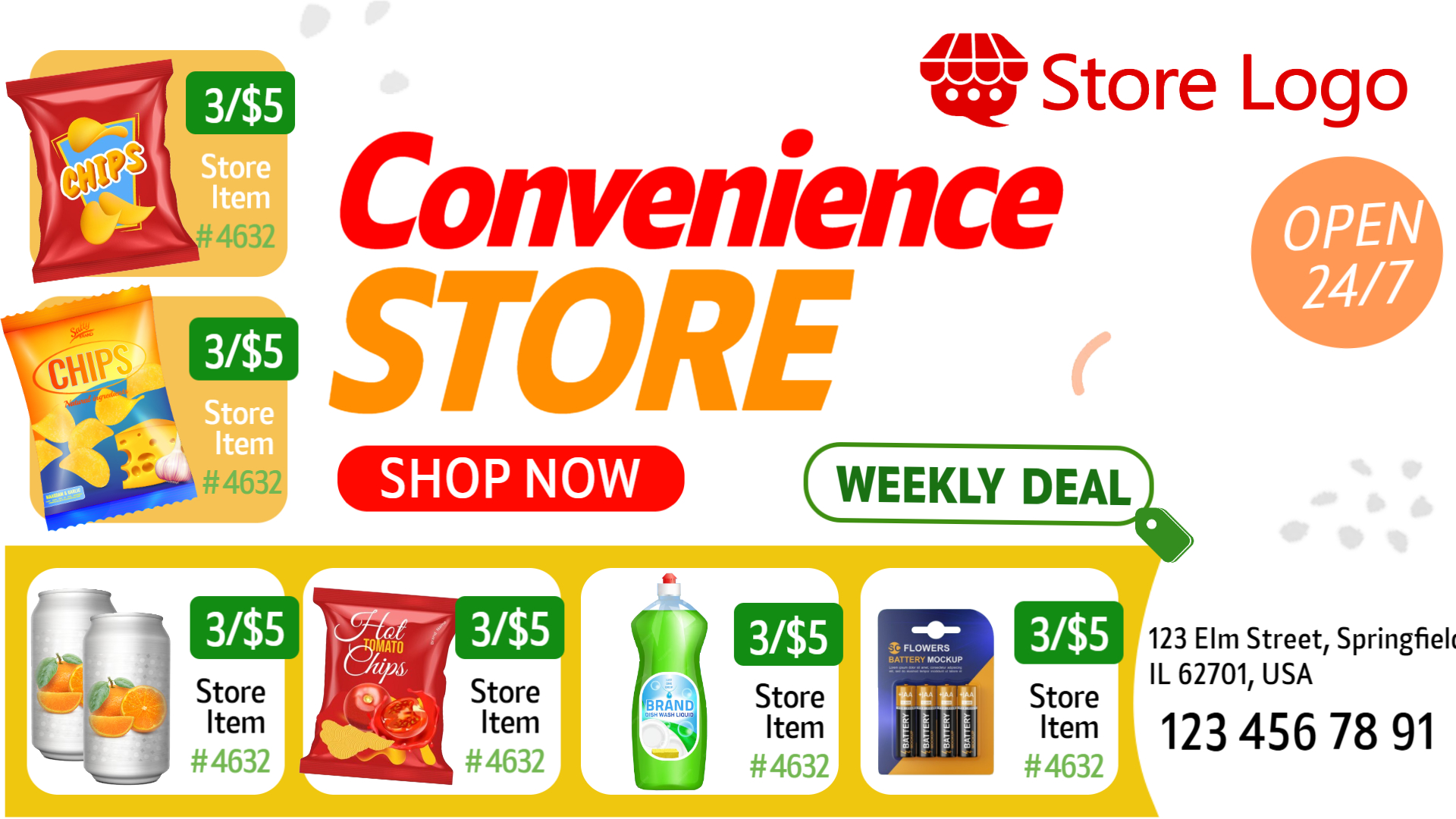 7 Local Store Digital Promo Template – Fresh Picks of the Week