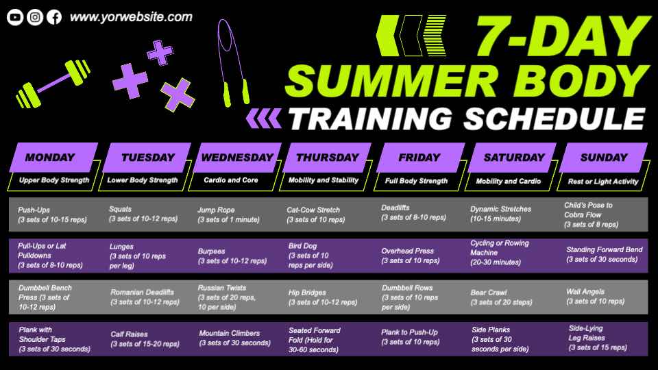 7-Day Fitness Training Schedule