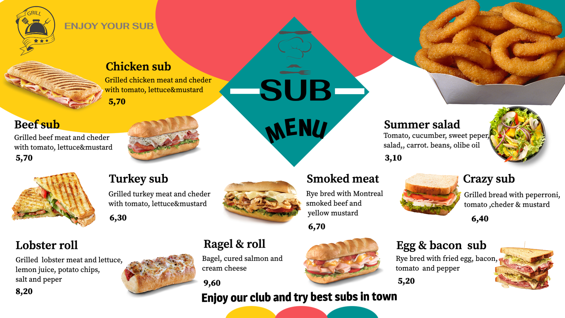 Signature Subs & Fresh Eats Menu