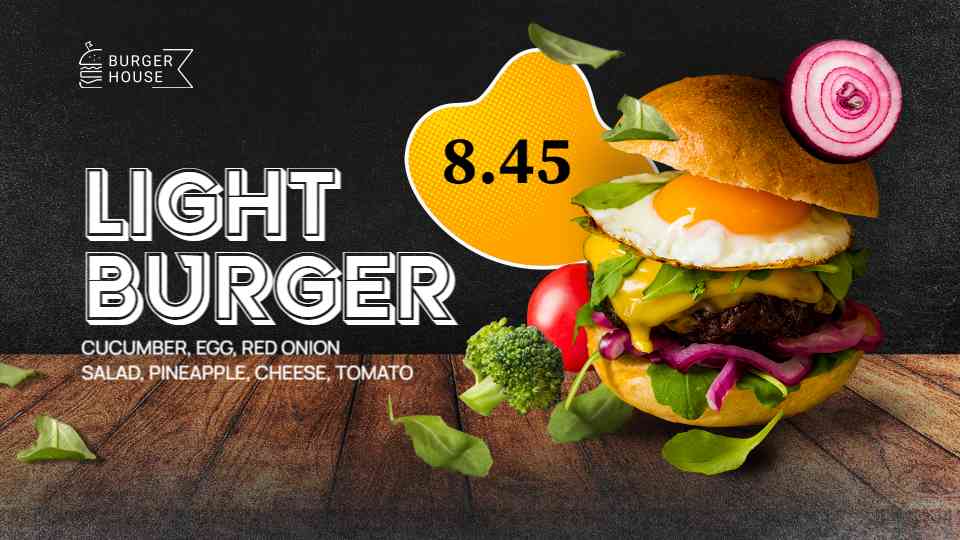 Gourmet Light Burger Showcase