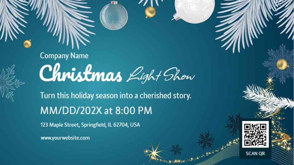 Editable Christmas Light Show Invitation