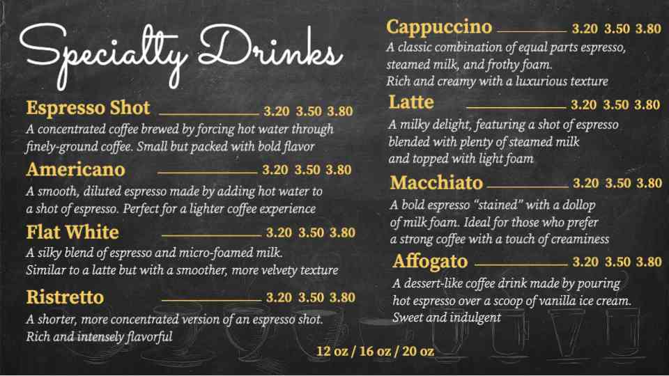 Signature Coffee & Brew Specials