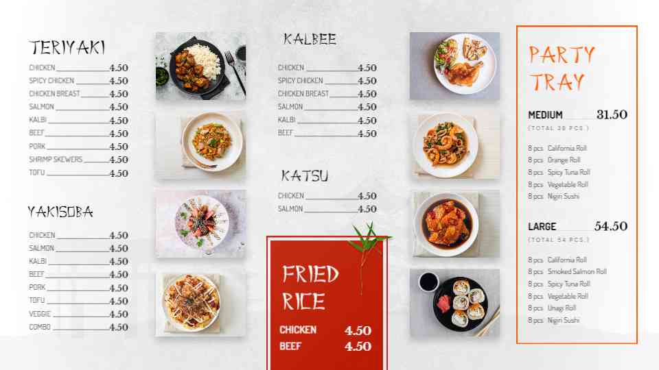 Minimalist Japanese Cuisine Menu Display
