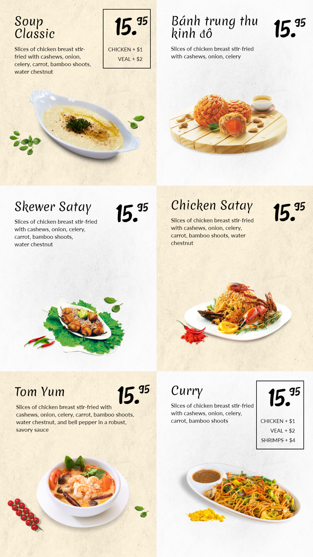 Vibrant Thai Street Food Menu Display | AIScreen