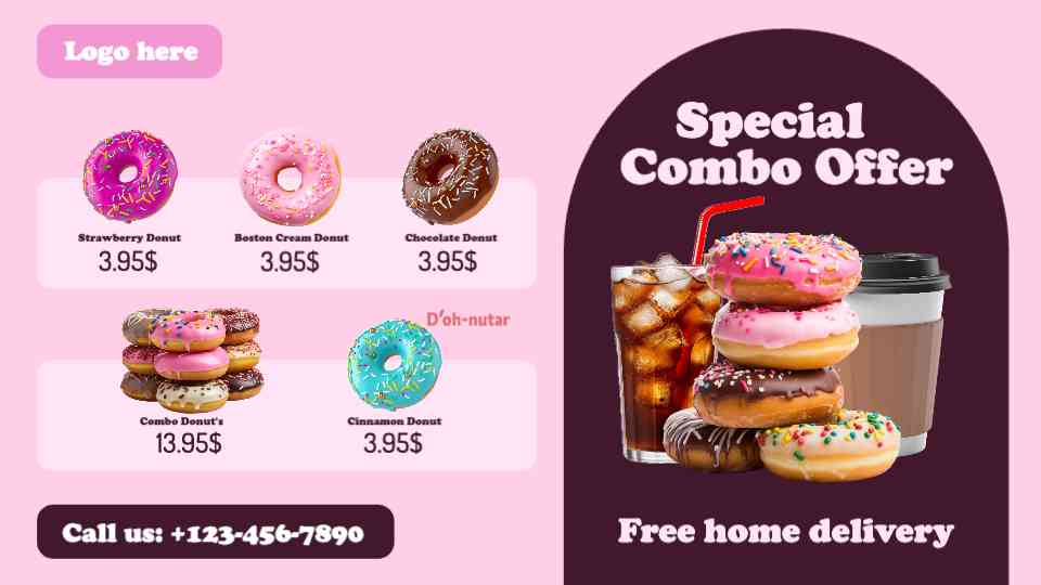 Sweet Combo Donut & Beverage Special Menu