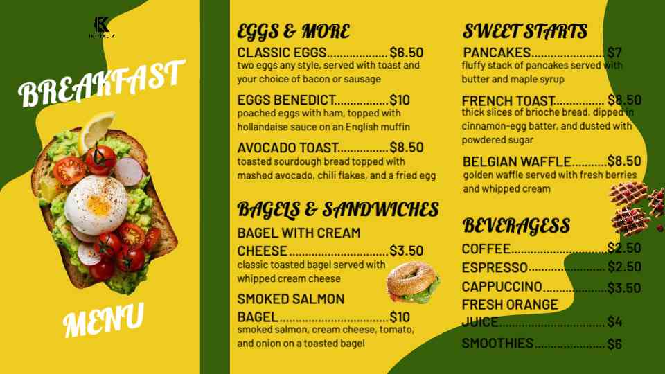 Hearty Breakfast & Beverage Menu