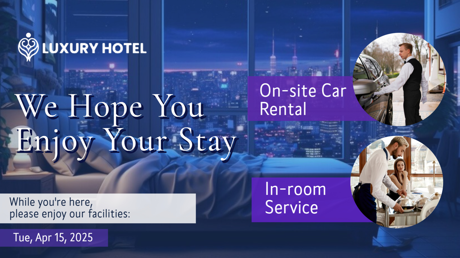 12 Hotel Welcome Message Template – Elegant Digital Display