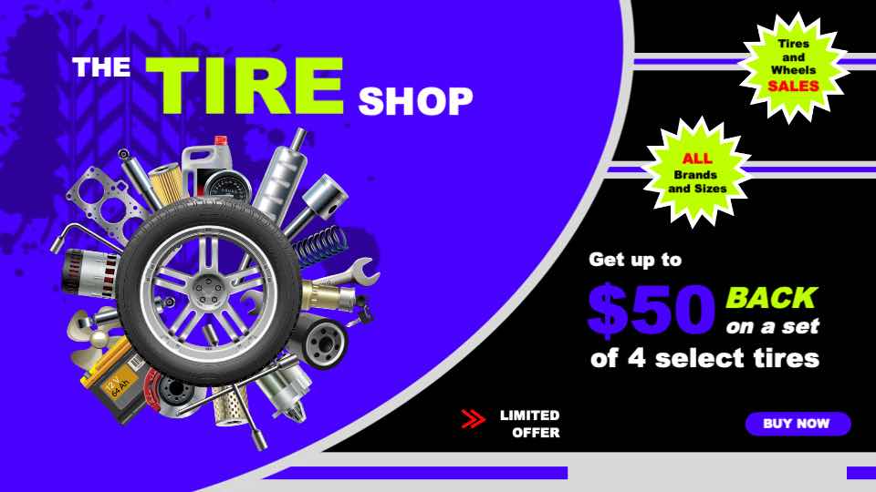 Editable Tire Shop Promotional Display