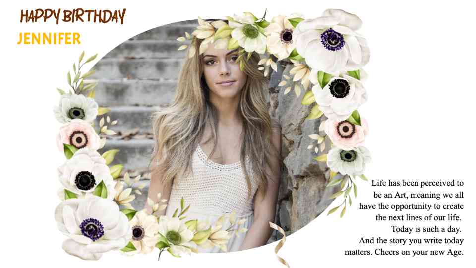 Floral Birthday Greeting Display