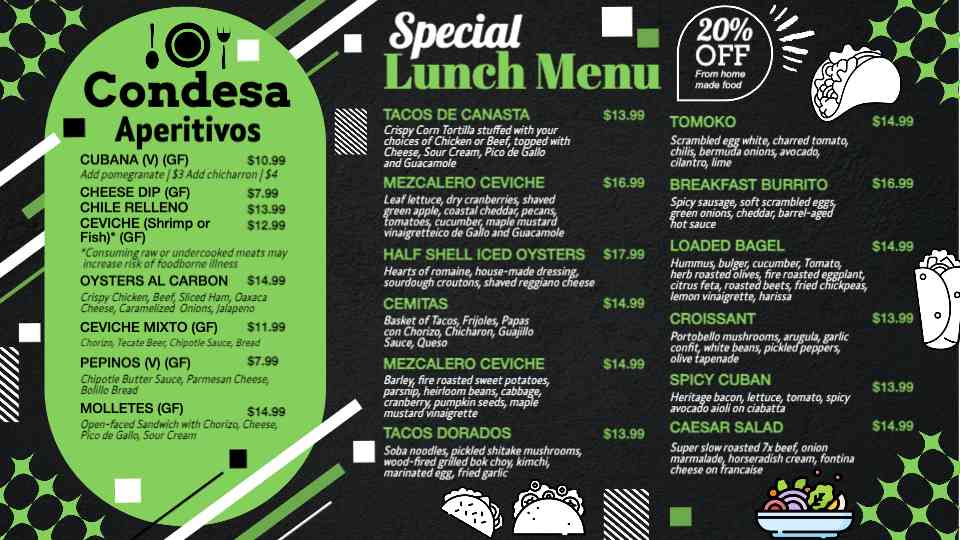 Fresh and Flavorful Lunch Specials Menu