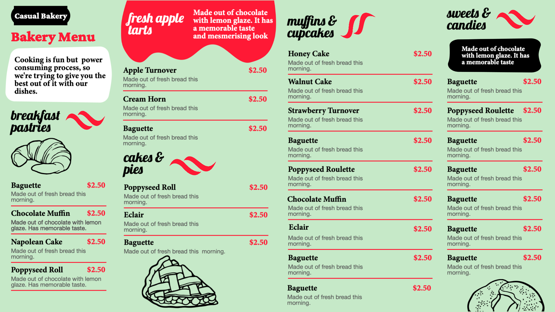 Classic Apple Pie & Bakery Delights Menu