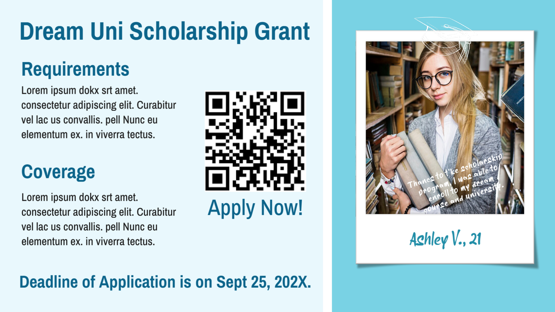 University Scholarship Application Flyer