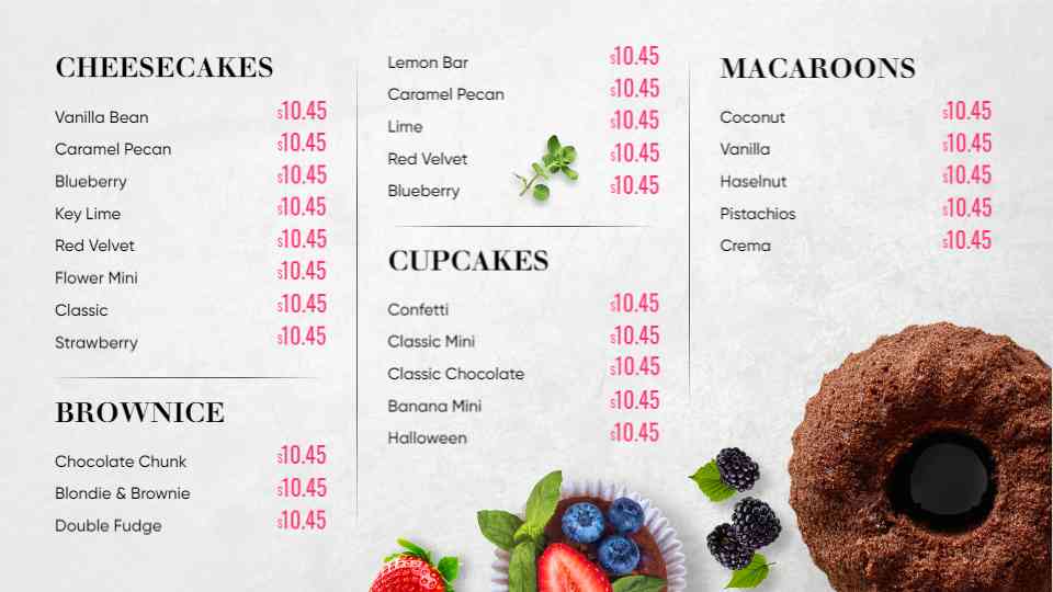 Deluxe Bakery Treats & Pastry Display