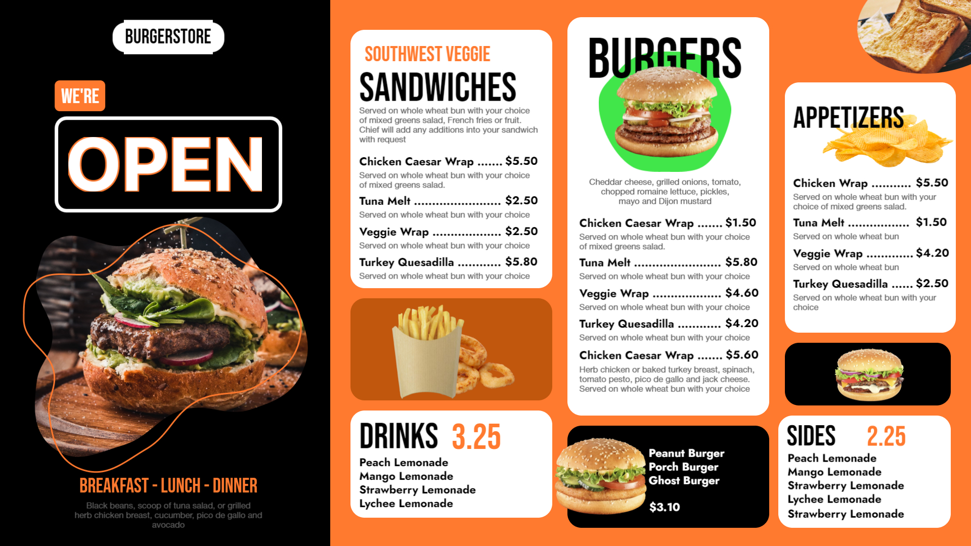 Restaurant Menu Combo Flyer Templates