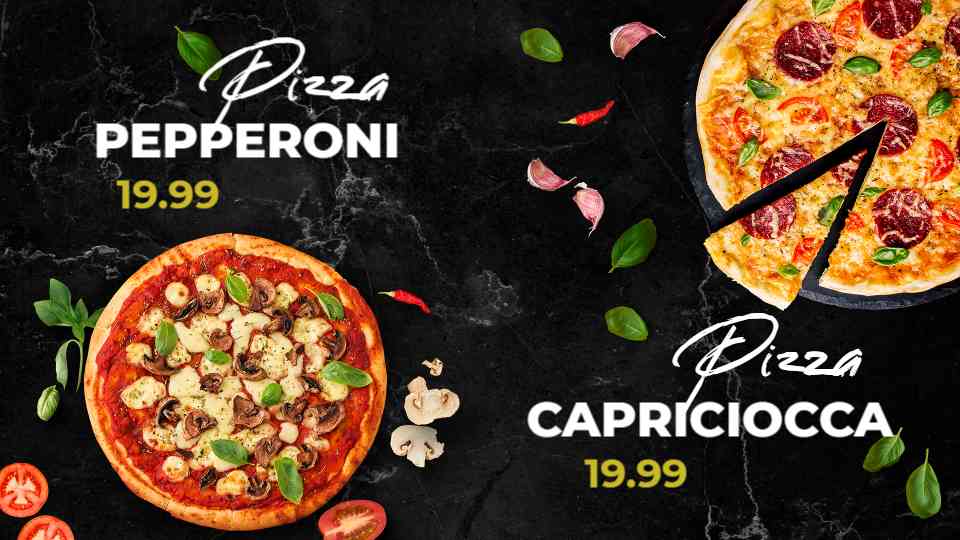 Gourmet Pizza Specials Display
