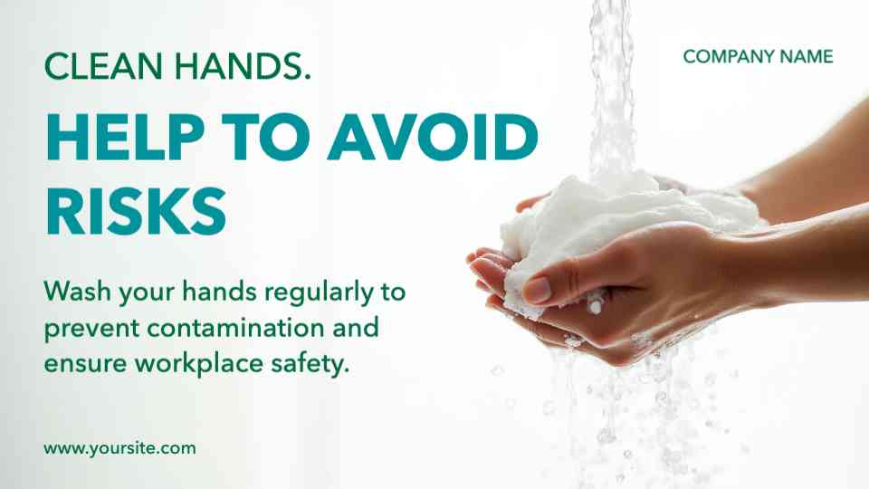 Safety hands manufacturing banner
