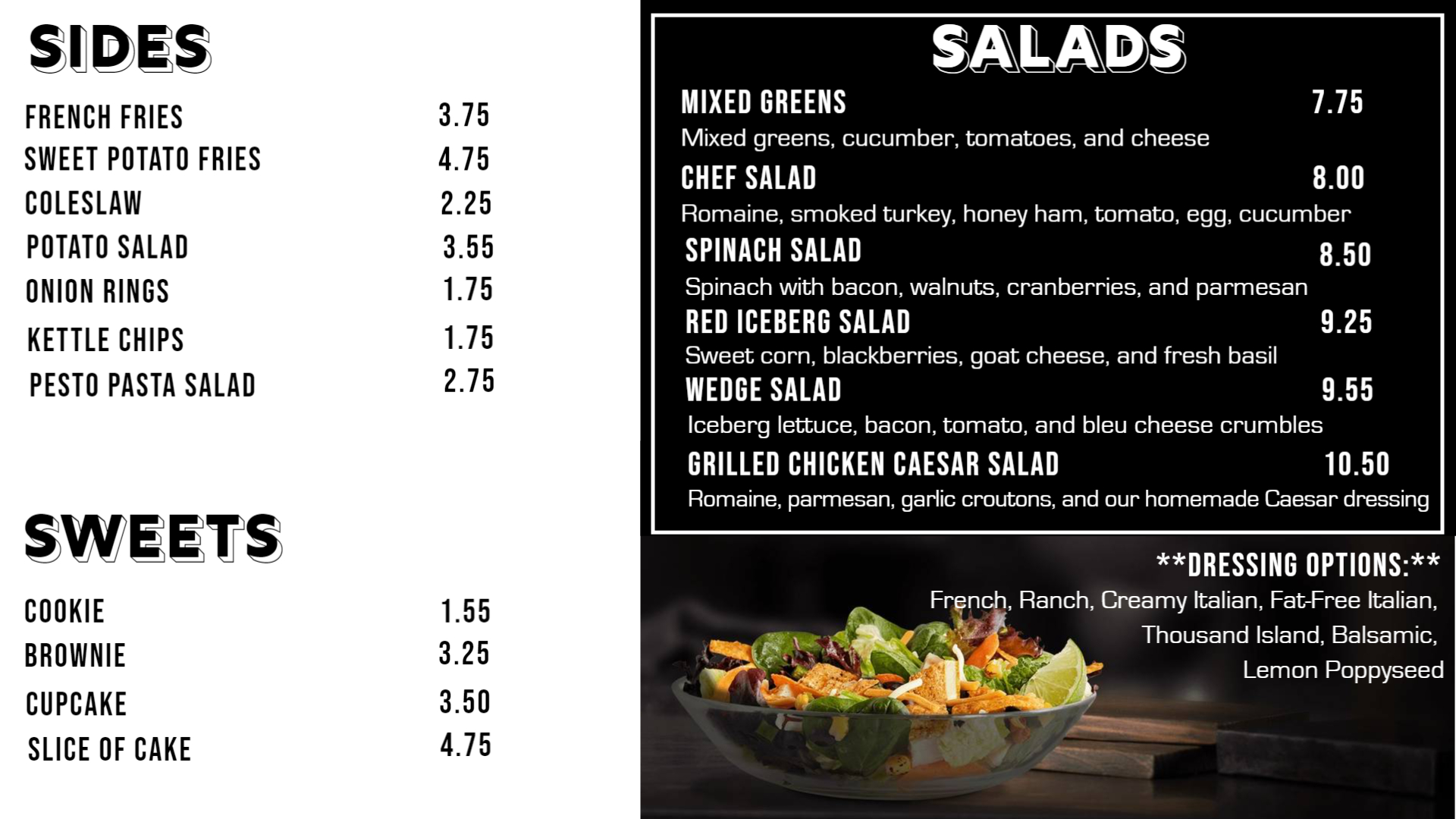 Barista Menu Display Template