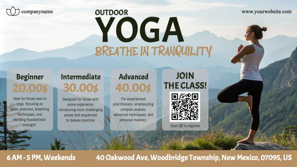 Breathe In Outdoor Yoga Invitation