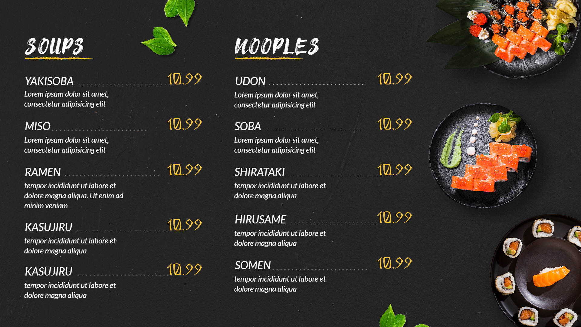 Modern Sushi Bar Menu Display | AIScreen