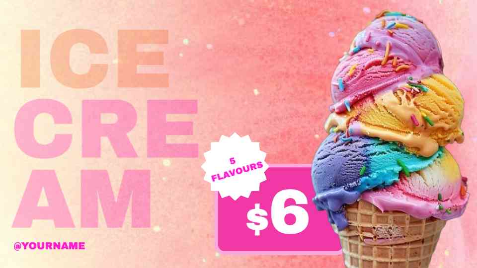 Vibrant Summer Ice Cream Menur