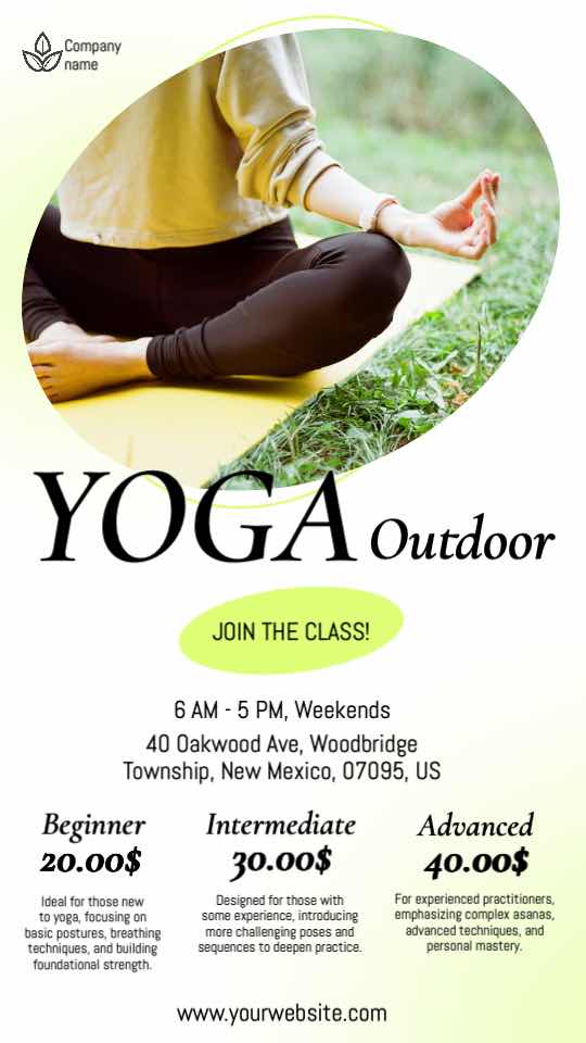 Outdoor Yoga Class Promotion
