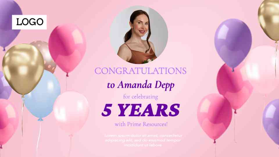 Five-Year Anniversary Recognition Template