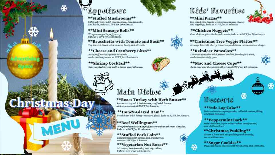 Editable Christmas Day Feast Menu