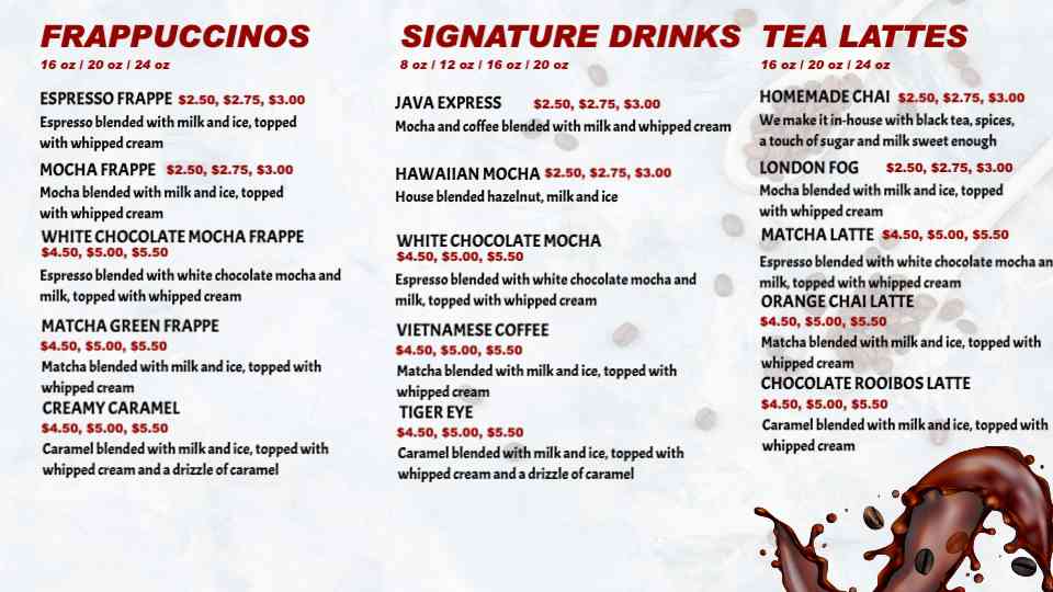 Artisan Coffee Menu Design Template
